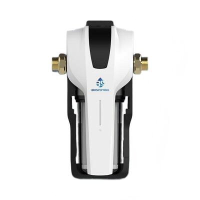Purificador de Agua Central Compacto BRISKSPRING con Indicador Inteligente de Vida Útil del Filtro, Cartucho Compuesto PP+Carbono y Caudal de 15 L/min