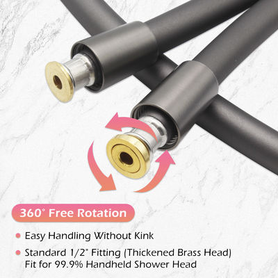 Super suave extra larga de silicona sin torsión manguera de ducha portátil extensión 360 grados rotación libre