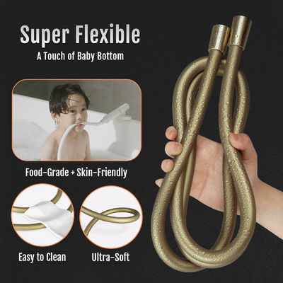 Accesorio de manguera de ducha de silicona de grado alimenticio para cabeza de ducha portátil, extensión de manguera de cabeza de ducha sin torsión