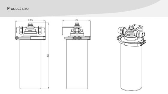 Prefiltro de toda la casa de acero inoxidable con diseño anti-obstrucción Eliminar la decoloración y 0.1 0.7MPa presión del agua