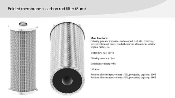 Prefiltro de agua de acero inoxidable 304 con filtración de 5 micras y caudal de 5000 litros/hora para uso en toda la casa