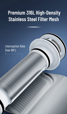 Grado alimenticio de acero inoxidable pantalla de agua de prefiltro de agua de grifo de alto flujo sistema de purificación doméstico seguro