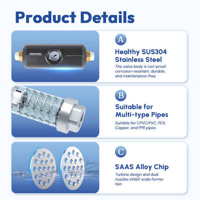 Descalcificador y ablandador de agua seguro y duradero con chips SAAS para sistemas de agua domésticos
