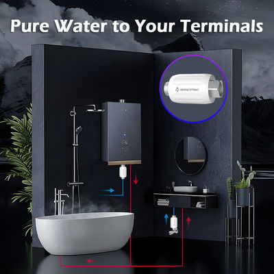 Descalcificador de agua mini premium certificado por la NSF para uso en baños y cocinas