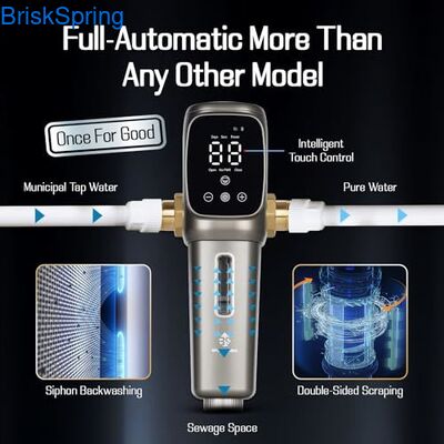 Filtro de sedimentos de lavado totalmente automático universal con filtración de 40 micras y malla de acero inoxidable SUS 316 para la protección de toda la casa