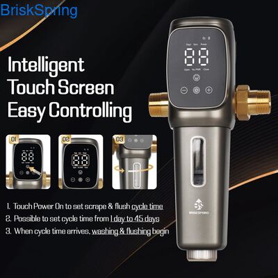 40 Micrones Prefiltro de agua totalmente automático reutilizable para la eliminación de sedimentos de toda la casa