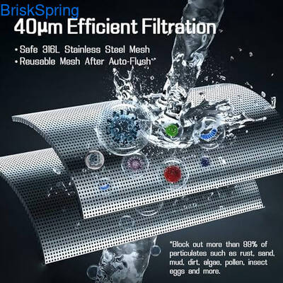 Prefiltro de agua de malla de acero inoxidable 316L certificado NSF con tasa de flujo de 6T/H y control táctil inteligente