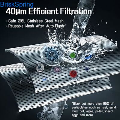 Filtro de agua para toda la casa totalmente automático de 40 micrones con acero inoxidable SUS 316 para agua del grifo limpia