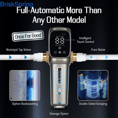 Filtro de agua para toda la casa totalmente automático de 40 micrones con acero inoxidable SUS 316 para agua del grifo limpia