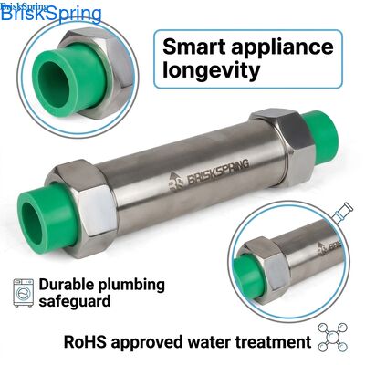 Acondicionador de agua sin sal y sin mantenimiento: proteja la plomería de toda su casa y los electrodomésticos modernos contra la acumulación de sarro por agua dura (aprobado por RoHS)
