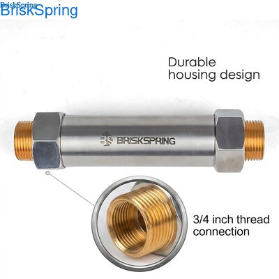 Descalcificador de agua compacto DN25 con hilo de 3/4", carcasa de acero inoxidable