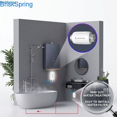 Descalcificador de agua mini premium certificado por la NSF para uso en baños y cocinas
