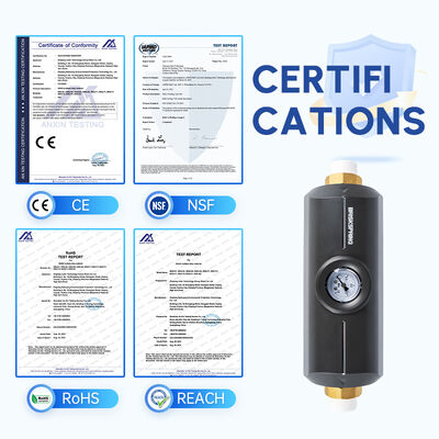 Y1 Descalcificador de Agua Físico para Toda la Casa con Manómetro Integrado para Control de Incrustaciones sin Sal