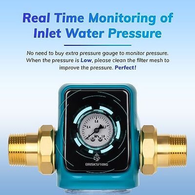 Prefiltro de agua para toda la casa de décima generación con precisión de filtración de 40 µm, raspado impulsado por agua y filtro de malla reutilizable