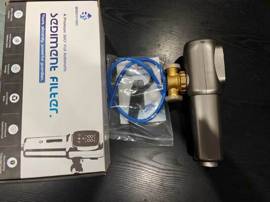 Filtro de agua prefiltro para toda la casa totalmente automático con filtración de precisión de 40 micrones y malla de acero inoxidable SUS 316L