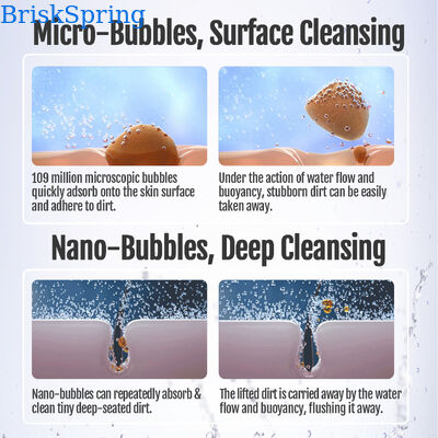 1440° Rotation Multi-Joint Micro Nano Bubble Faucet Aerator con 1,09 × 108 ± 1,65 × 107 partículas/ml Concentración de burbujas y H59-1 Latón + SUS304 Construcción de acero inoxidable