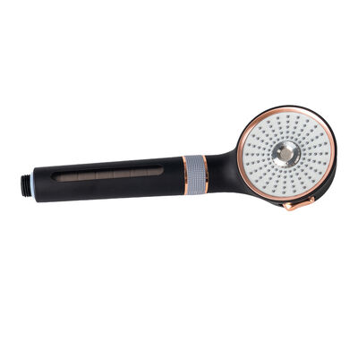 Cabezal de ducha de microburbujas nano de oro rosa negro con 3 modos de pulverización, cabezal de ducha de mano que ahorra agua