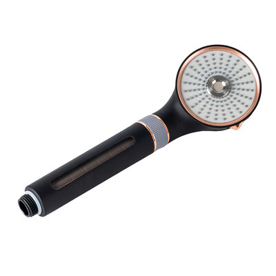 Cabezal de ducha de microburbujas nano de oro rosa negro con 3 modos de pulverización, cabezal de ducha de mano que ahorra agua