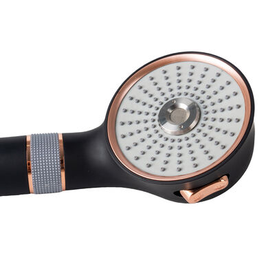 Cabezal de ducha de microburbujas nano de oro rosa negro con 3 modos de pulverización, cabezal de ducha de mano que ahorra agua