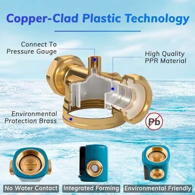 40 Micron Reusable Mesh Whole House Water Pre Filter with Water-Driven Scraping