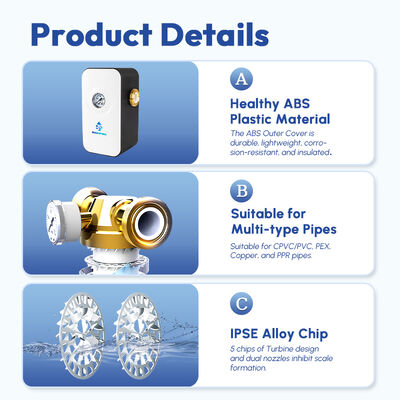 Whole House Water Descaler 5000L/H Flow Rate with 99.99% Anti-Bacterial Performance and No Electricity