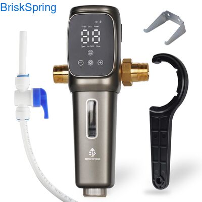 Filtro de sedimentos de giro de 40 micras con retrolavado totalmente automático y malla de acero inoxidable SUS 316 para la filtración de agua de toda la casa