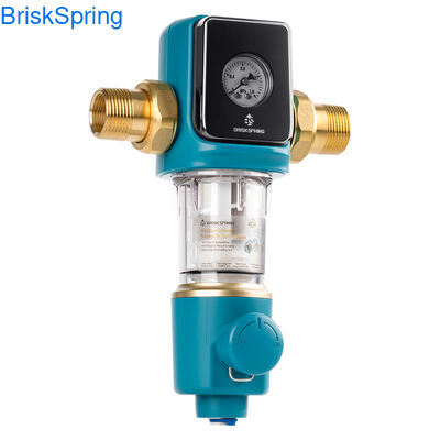 Prefiltro de agua ligero para toda la casa con estructura antibloqueo de acero inoxidable de grado alimenticio y velocidad de flujo de 22 GPM