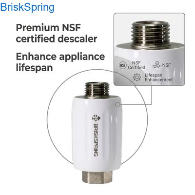 Descalcificador de agua mini premium certificado por la NSF para uso en baños y cocinas