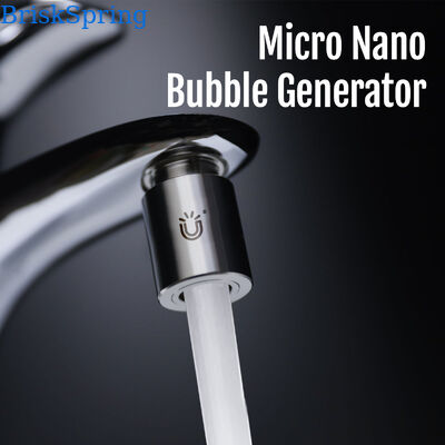 1440° Rotation Multi-Joint Micro Nano Bubble Faucet Aerator con 1,09 × 108 ± 1,65 × 107 partículas/ml Concentración de burbujas y H59-1 Latón + SUS304 Construcción de acero inoxidable