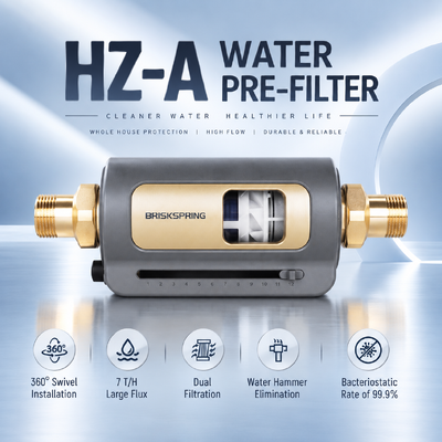 Filtro de agua pre-filtro horizontal para toda la casa HZ-A, filtro de sedimentos con descarga manual de 40 micrones