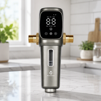 Prefiltro de agua totalmente automático para toda la casa con malla de acero inoxidable SUS 316L