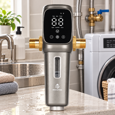 Filtro de agua prefiltro para toda la casa totalmente automático con filtración de precisión de 40 micrones y prefiltro de sedimentos de malla de acero inoxidable SUS 316L